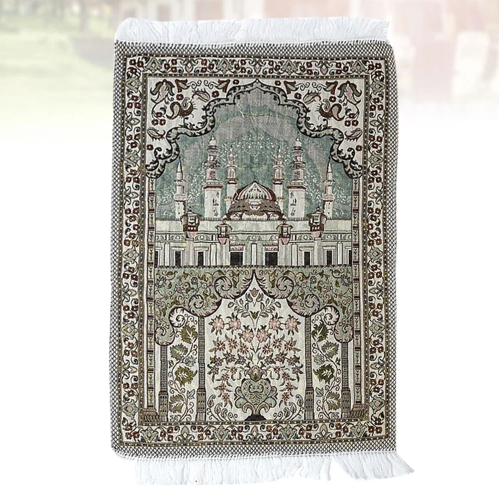 

Floral Mosque Printing Cotton Prayer Mat Light Muslim Islamic Prayer Rug Rectangular Worship Carpet Meditation Pilgrimage Blanke