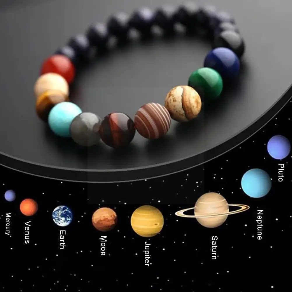 

2020 Eight Planets Bead Bracelet Men Women Natural Stone Drop Solar Jewelry Yoga System Shipping Chakra Univers