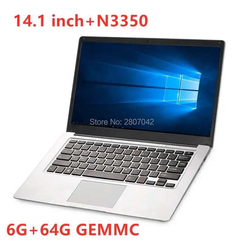 14 1 дюймовый студенческий ноутбук Intel 6 ГБ ОЗУ 64 Гб N3350 четырехъядерный ультрабук с