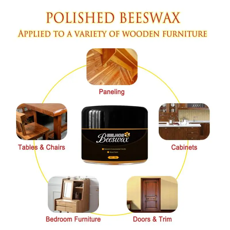 

1pc Wood Beewax Wood Care Wax Solid Wood Maintenance Cleaning Polished Waterproof Wear-Resistant Wax Furniture Care TSLM1
