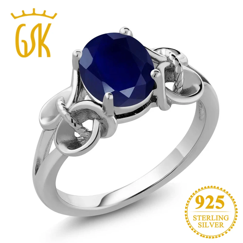 Драгоценный камень 2 50 карат Овальный натуральный синий сапфир драгоценный