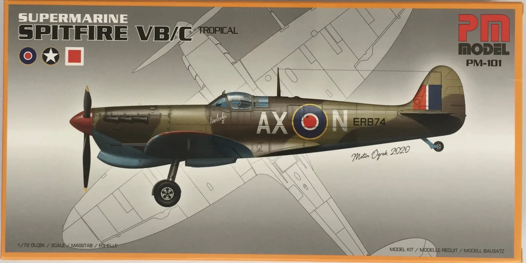 

1/72 Scale Model Aircraft Kit Spitfire VB/C Tropical Supermarine PM101 Plastic Airplane Building Hobby Assembly Toy