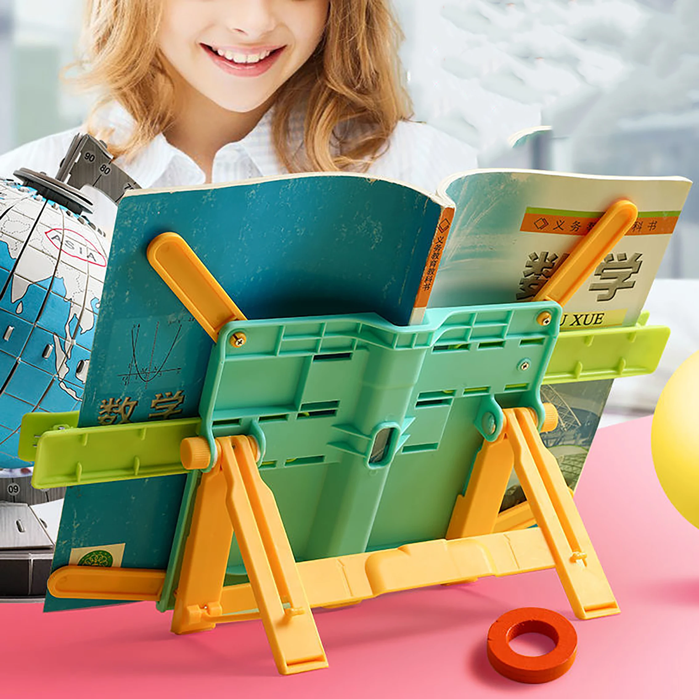 

Reading Rack Student Folder Ins Multifunctional Girl Heart Bookshelf Primary School Students Simple Table Book Folder Binder