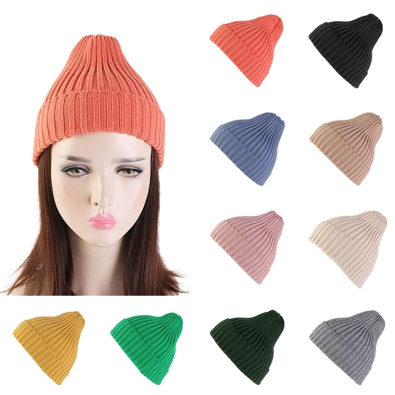 Модная женская вязаная шапка карамельных цветов в стиле хип-хоп повседневная