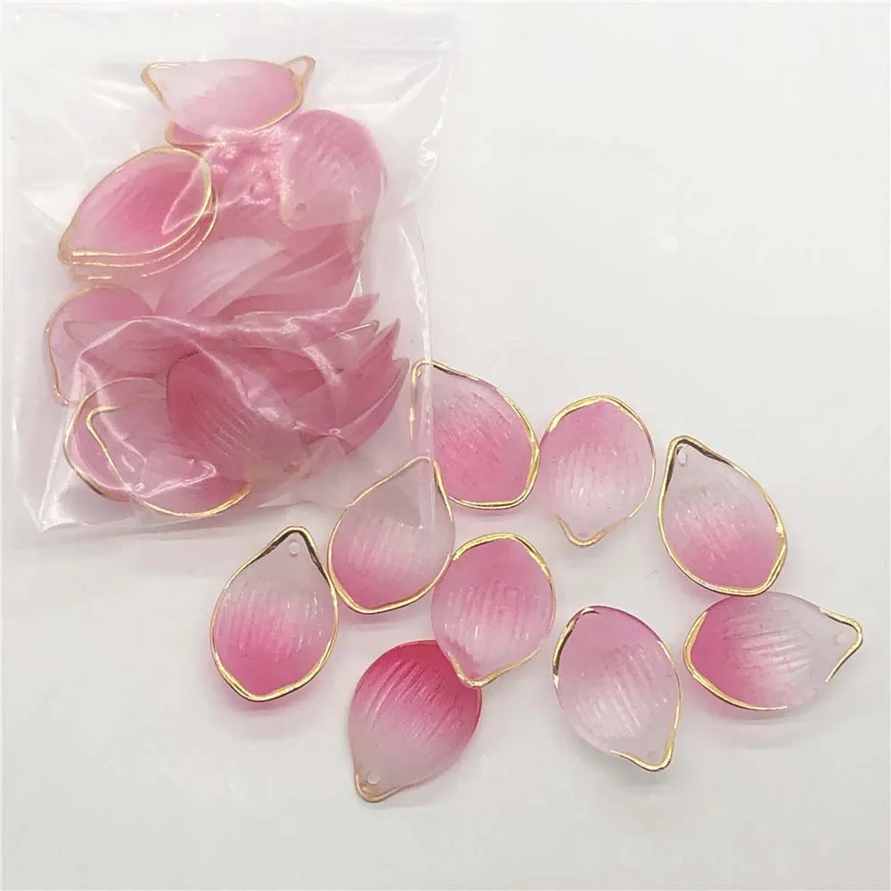 10 шт./лот разноцветные лепестки лотоса из смолы подвески базовые части для