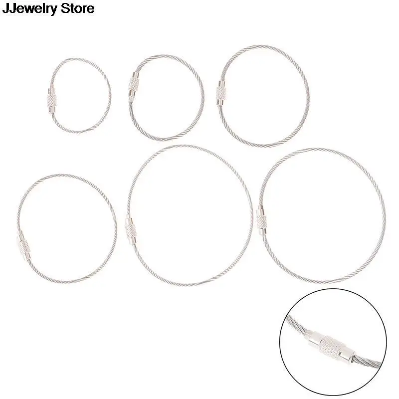 10/20 шт./компл. проволочного каната брелок Проволока из нержавеющей стали карабин
