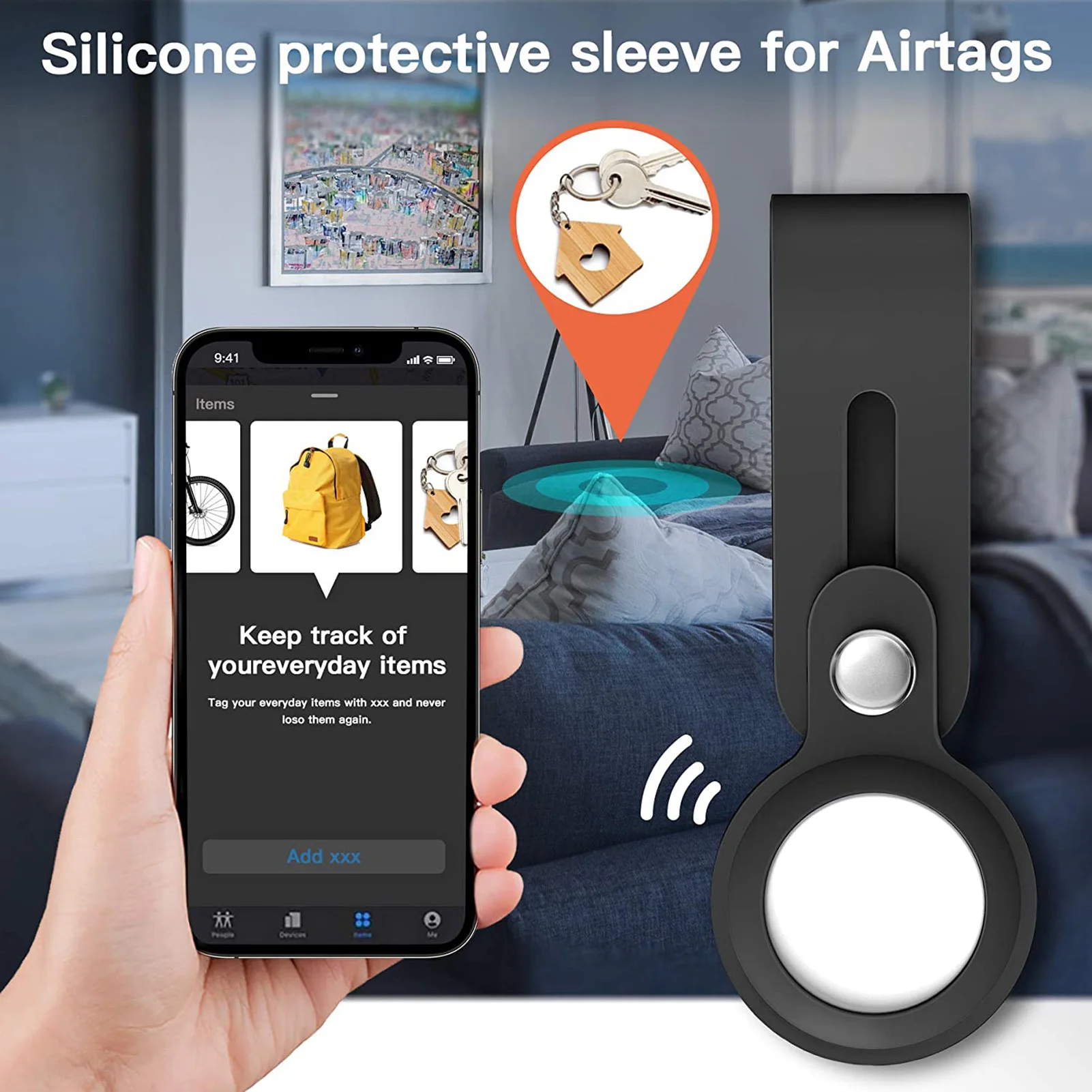 

For AirTag Key Finder Protective Case Anti-Scratch Skin Cover Intelligent Wearable Accessories Anti Lose Device Locator Set