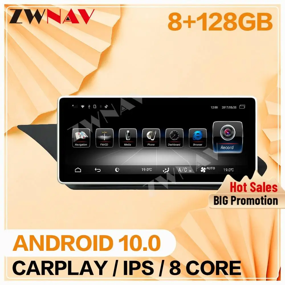 

For Mercedes Benz E W212 2013 2014 Carplay 8+128G Android 10.0 Screen Multimedia Player Radio Stereo Cassette Recorder Head Unit