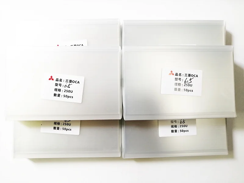 Pegamento transparente &oacute;ptico OCA, 50 unids/set, 250um, tama&ntilde;o universal, para cortar Tel&eacute;fono/almohadilla-0