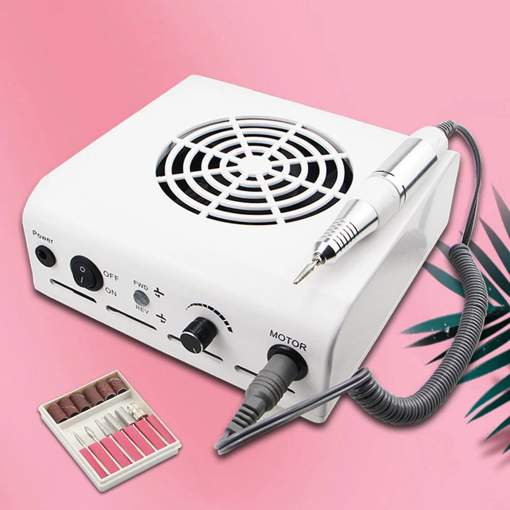 

Nail Drill 2 in 1, dust remover, with powerful fan, nail file, pedicure cutter