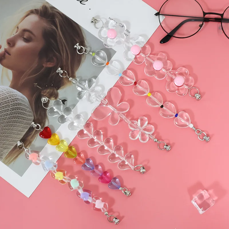 

CARERJEW Butterfly Mobile Phone Chain Rope Crystal Beads Flower Lanyard Strap Anti-lost For Cell Phone Case Decoration Hanging