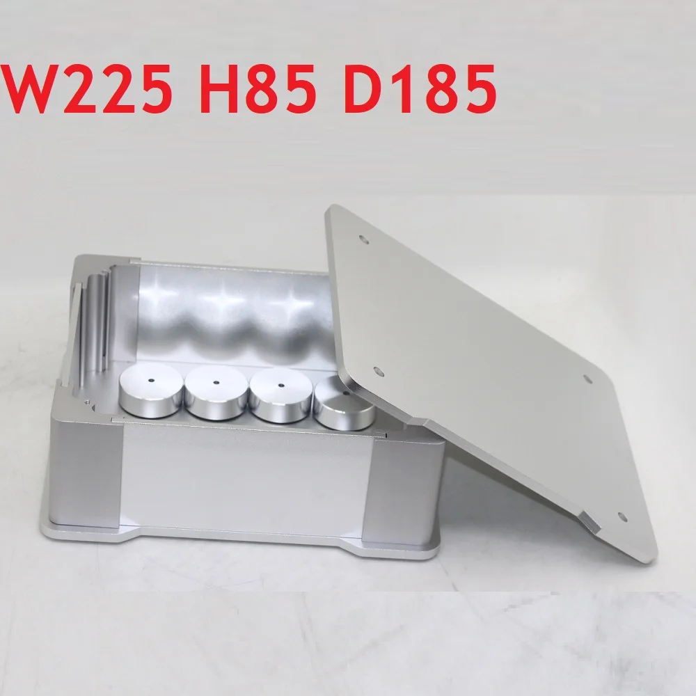 Корпус усилителя для наушников D185 W225 H85 серебристый алюминиевый корпус поставка