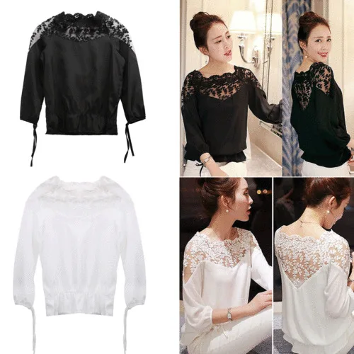 2019 сексуальные кружевные Топы blusas Тонкий размера плюс кружевная блузка рубашка