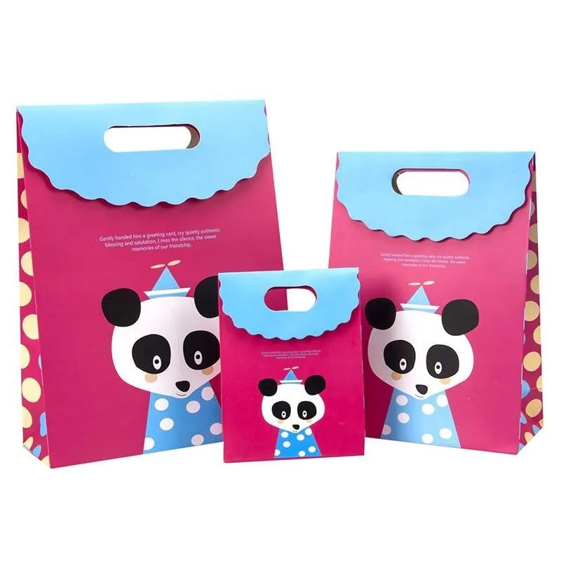 

FC26 Cute Carton Birthday Party Gift Bag Paper Gift Bags Party Candy Bags Xmas Decor Storage Paper Bag