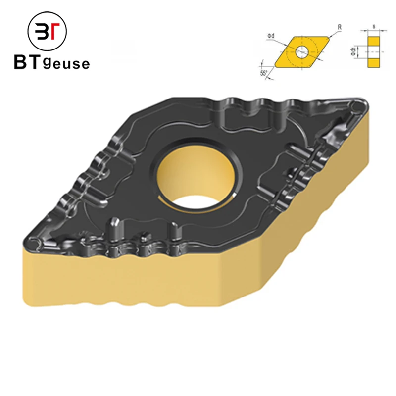 

10pcs BTgeuse DNMG150408 CNC Lathe Solid Carbide Turning Insert, CVD Coated Grade, DNMG Style for Finishing Processing on Steel