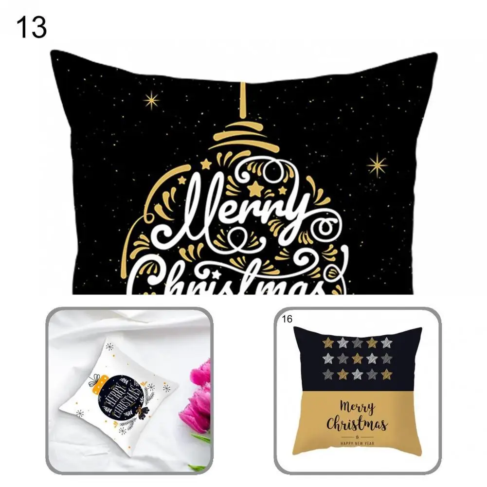 

One Side Printed Useful Festival Skin-friendly Cushion Cover Easy to Clean Pillow Cases Skin-friendly for Bedroom