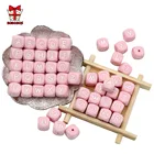 BOBO.BOX 10 шт. розовые силиконовые бусины с буквами 12 мм Детские бусины для прорезывания зубов персонализированные DIY силиконовые прорезыватели с английским алфавитом BPA Free