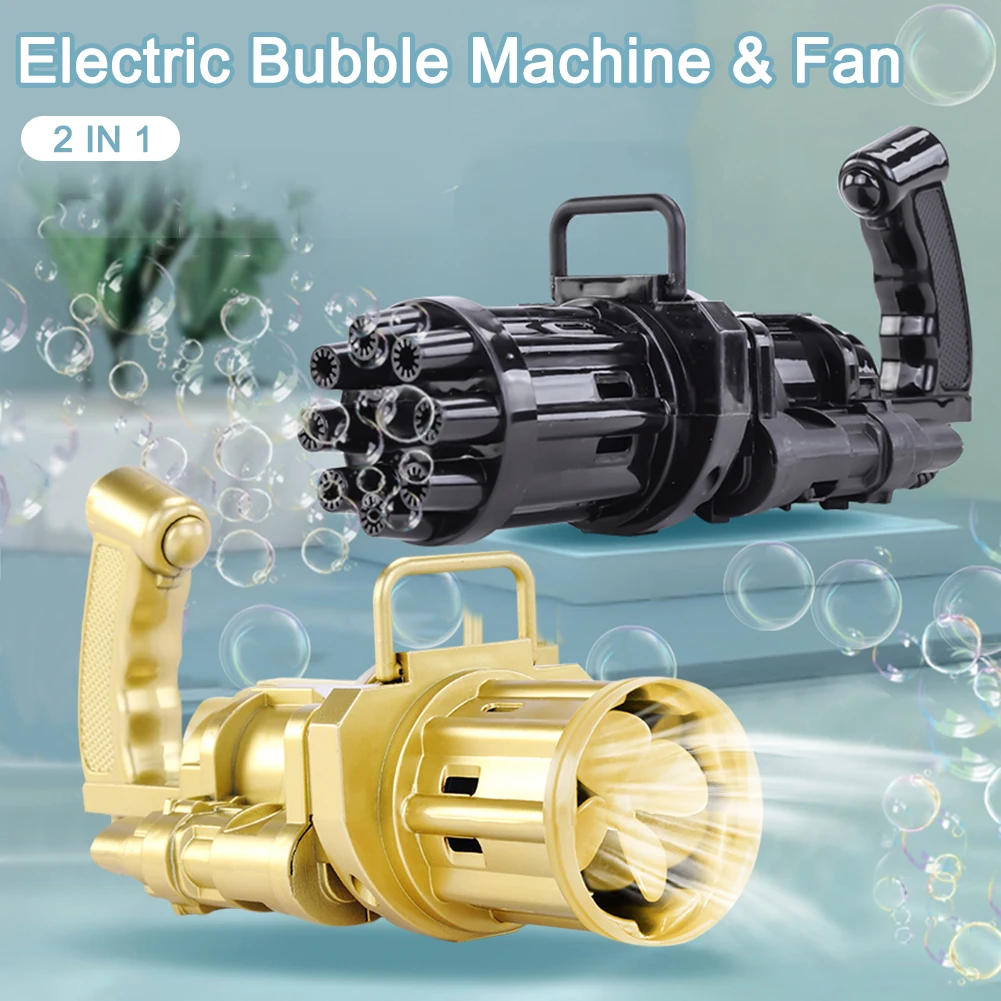 

Kids Automatic Gatling Bubble Gun Toys Summer Soap Water Bubble Machine 2-in-1 Electric Bubble Machine For Children Gift Toys