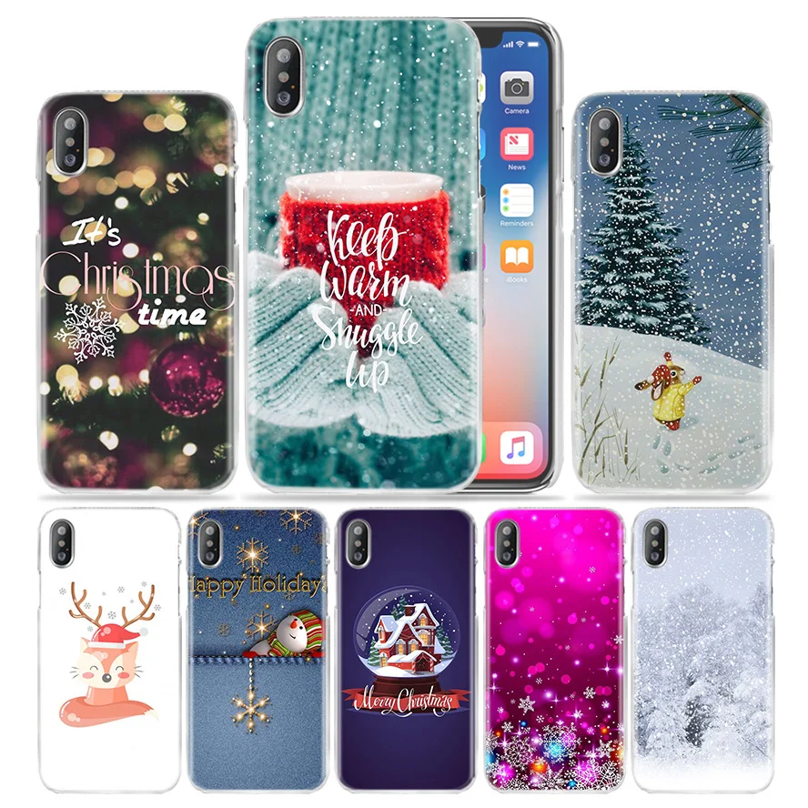 Чехол Merry Christmas Fox Elk ДЛЯ iPhone 11 Pro XS Max XR X 10 7 8 6S+ Plus 5s SE 5 4s 4 5C Жесткий Conchas чехол для телефона pc Coque