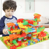 165 330pcs marble race run diy small block compatible city building blocks funnel slide toys for children gifts educational toy