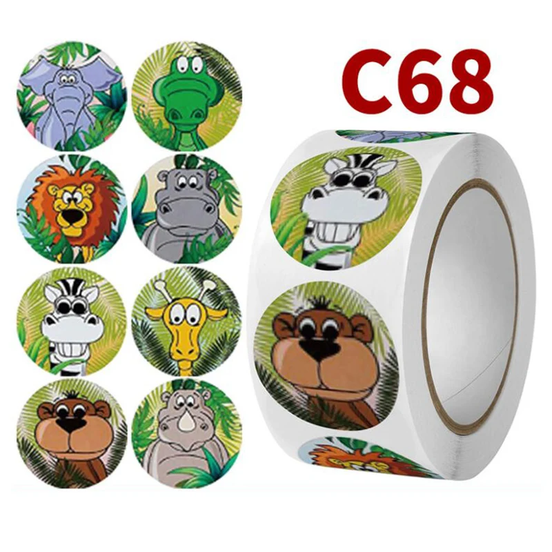 

500pcs Animals Cartoon Stickers for Kids Classic Toys Sticker School Teacher Reward Labels Toy Zoo Gifts Decoration Stationery