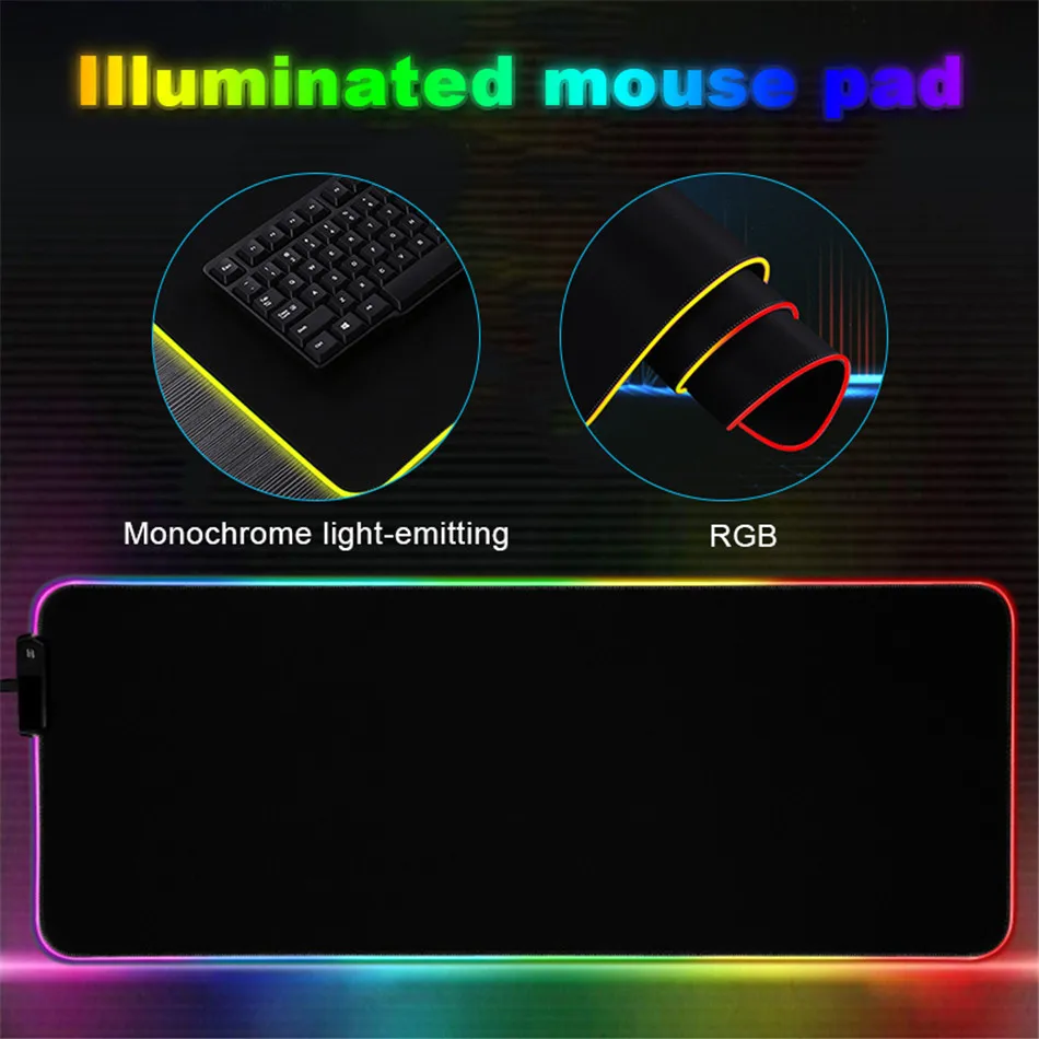 Светодиодная подсветка игровая мышь Mause Pad Gamer RGB негабаритная светящаяся клавиатура для DOTA коврик для мыши Rainbow Six Siege World Of Warcraft