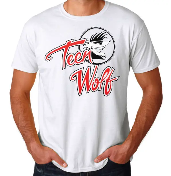 

Create A Shirt Crew Neck Regular Short Mens Teen Wolf Logo Movie Inspired Costume Party New White Tee Shirt