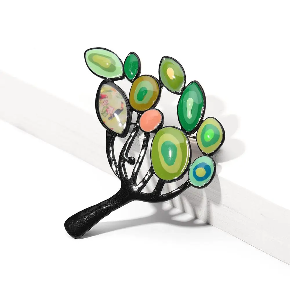 Новинка брошь в форме Древа Жизни яркие эмалевые броши булавки подарочные