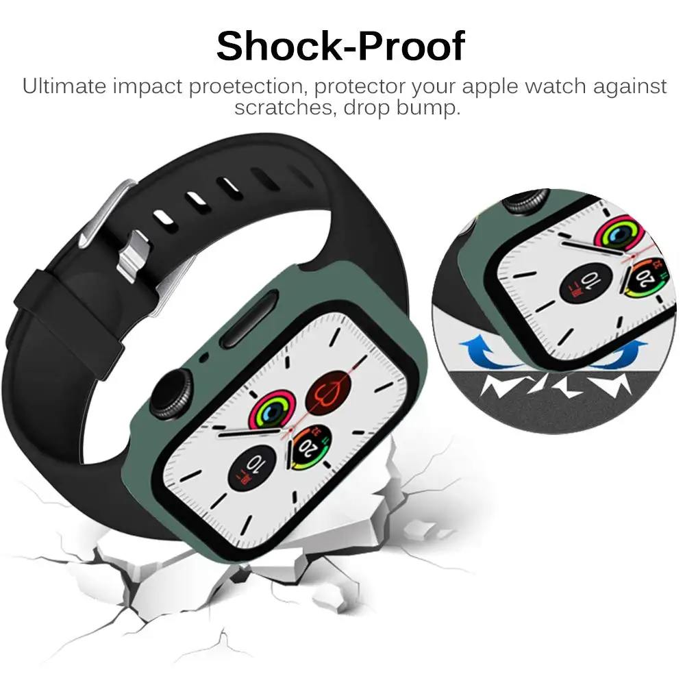 Чехол для часов Apple watch 5 4 44 мм 40 закаленное стекло + Защитная крышка экрана бампер