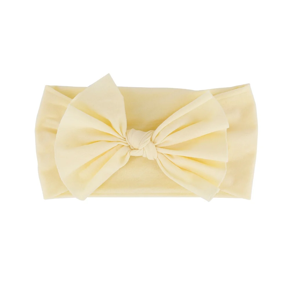 Light yellow От 0 до 3 лет, Милая-фиолетоваяюбка из нейлона для девочки с бантом и повязка на голову для малышей детей мягкой эластичной тюрбаны для девочек повязка на голову, аксессуары для волос - Цвет: Light yellow