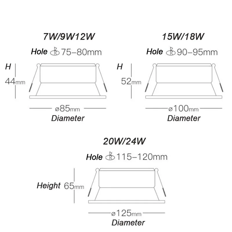 Встраиваемый светодиодный светильник QIUBOSS 220 В для кухни фсветильник 7 Вт 15 24