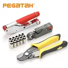 BNC-коннектор кабеля RG58 RG59 RG6 обжимной инструмент комплект с обжимом 10 компрессионных фитингов идеально подходит для CCTV-тестера