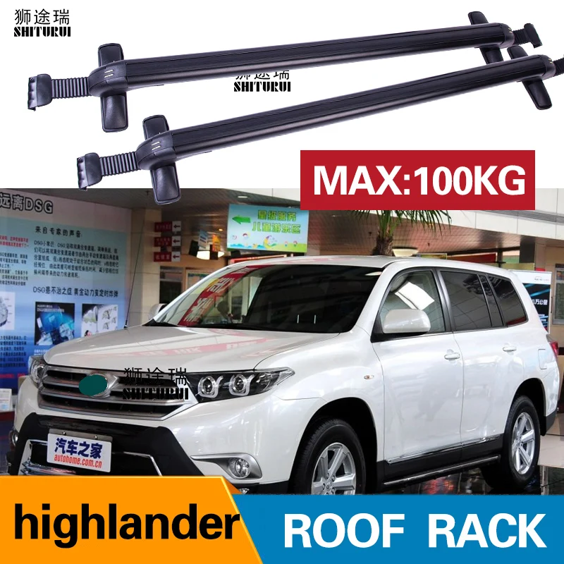 2 шт. рейки на крышу для TOYOTA highlander KLUGER без перил 2007 2013 боковые из алюминиевого