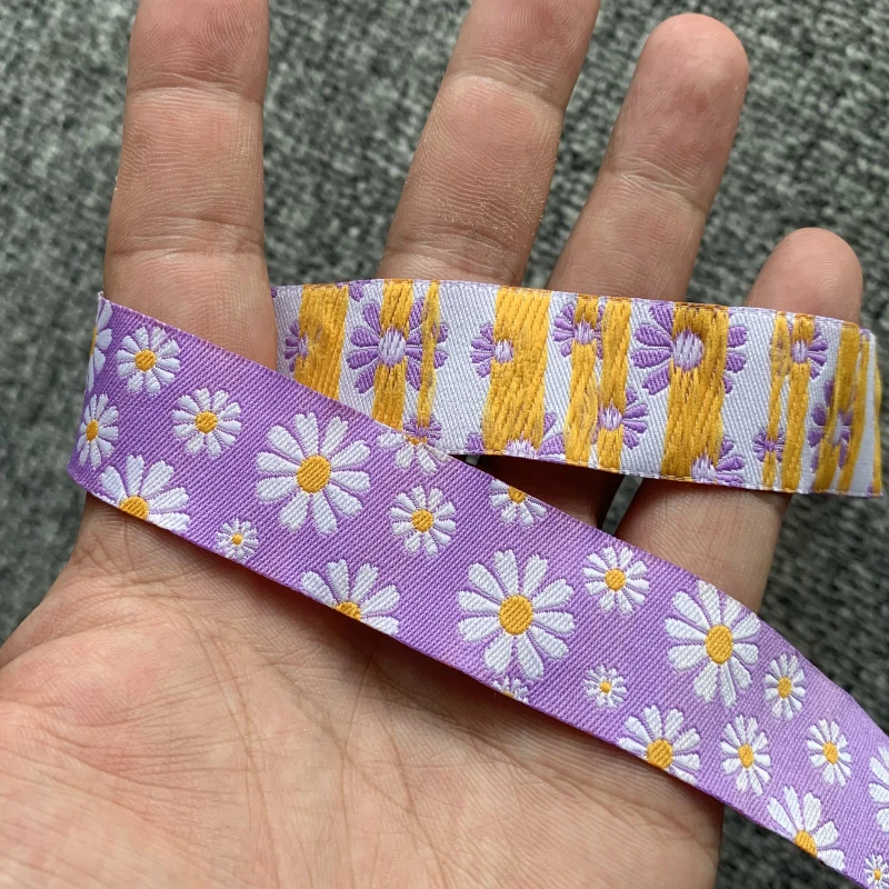 Purple Daisy Small Cartoon Ribbon - 10 Yard, 5/8 or 7/8 (16mm or 22mm) image 3