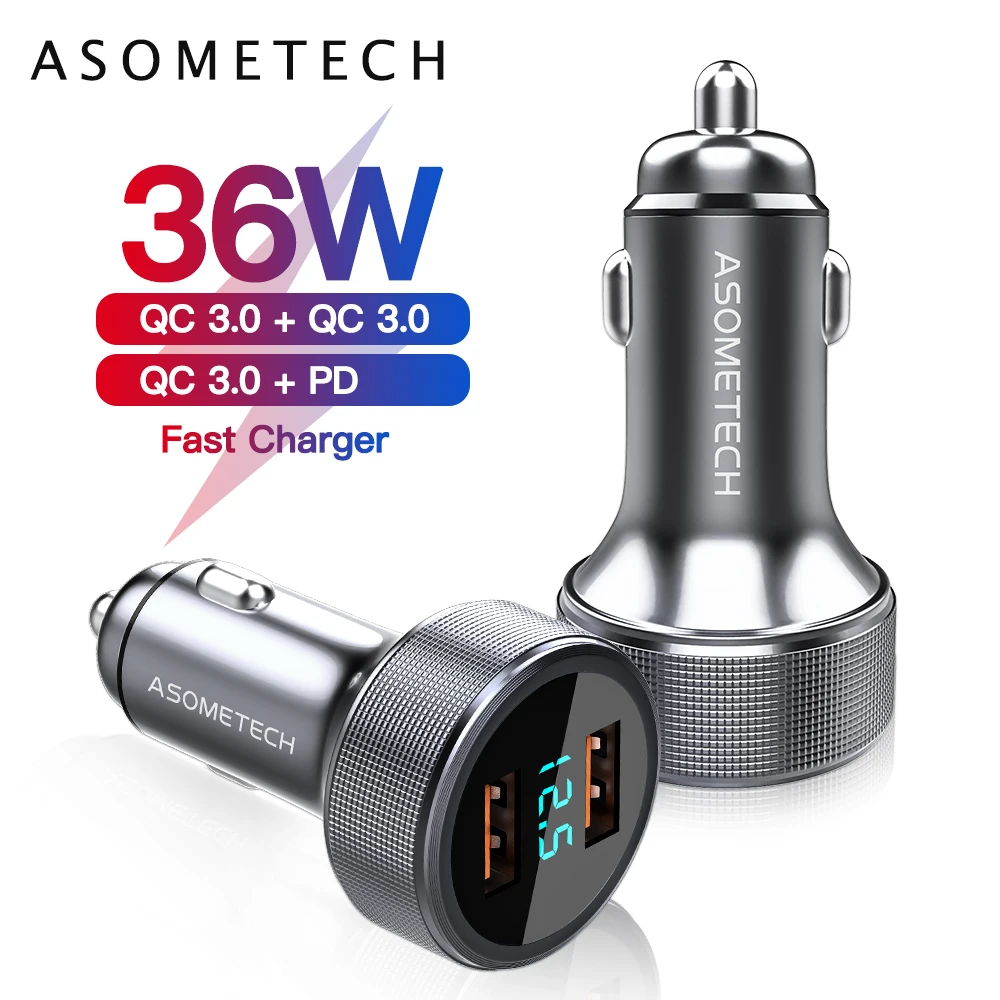 Автомобильное зарядное устройство 36 Вт QC 3 0 PD USB Type C быстрое для Huawei iPhone BMW X1 Audi A3