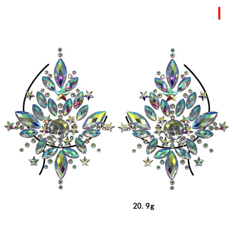 

Diamond Acrylic Rhinestone Face Stickers Hot Temporary Women's Tattoos Fake Tattoo Stickers Chest Jewels Crystal Face Decoration
