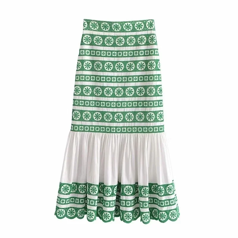 

Bodycon Elegant Midi Skirt Women Summer Beach Runched Skirt Patchwork 2021 Fashion Vintage High Waist Party Casual Green Skirts