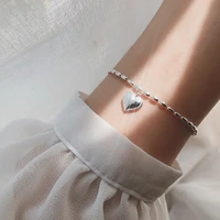 new top quality authentic snake chain bracelet charm bracelet for women jewelry girlfriends bracelet sweet peach heart