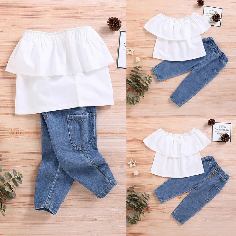 CYSINCOS/Летняя модная одежда для маленьких девочек малышей топы с открытыми плечами