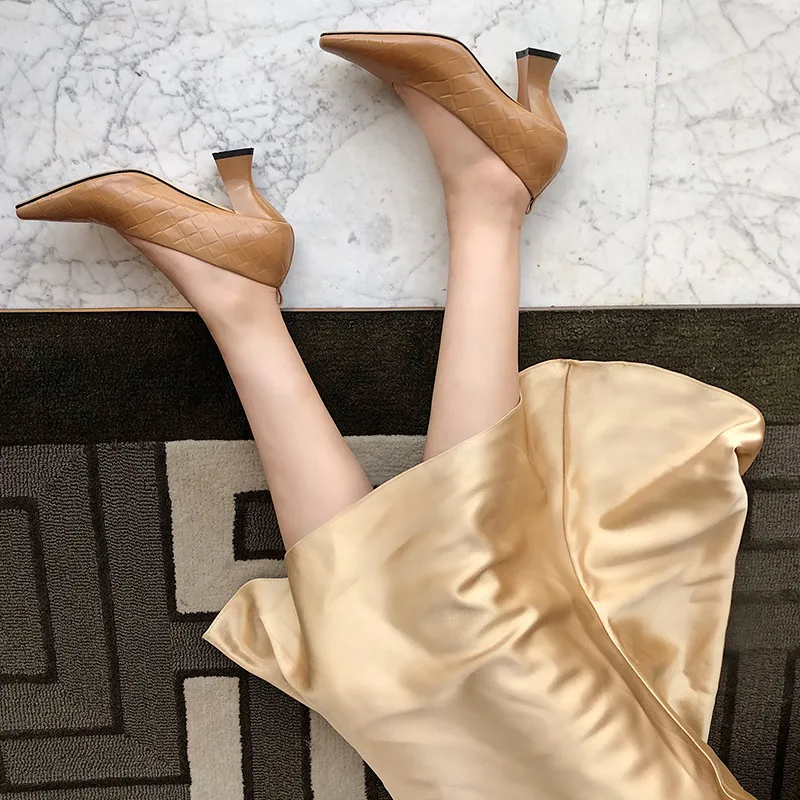 

COVIBESCO Sexy Genuine Leather Handmade Shoes For Women Shallow Vintage Autumn High Heels Pumps Party Dancing Shoes Woman Heels