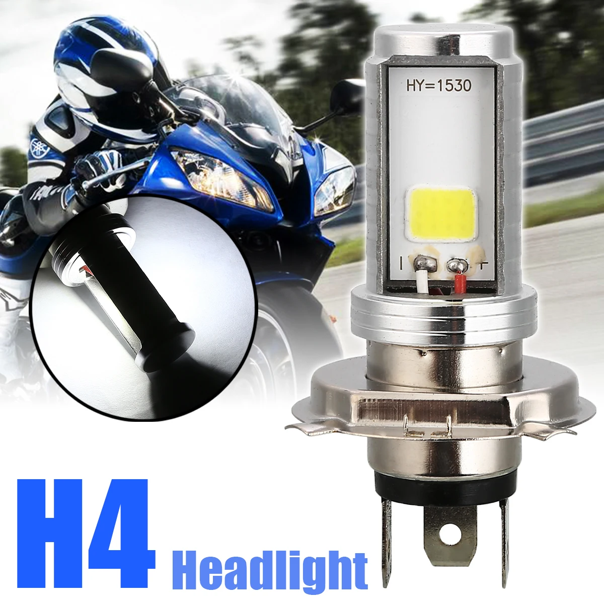 

1pc H4 6500K White SMD LED Motorcycle Hi/Lo Beam 12W/8W Headlight Bulbs 1200LM 12V Moto Scooter Lamp Repair Parts Accessories