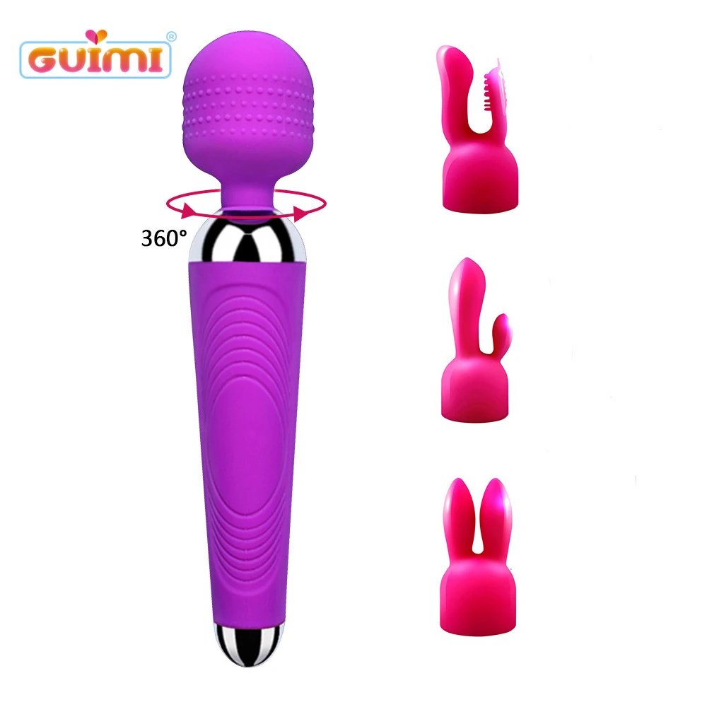 GUIMI 360 Вращающаяся голова AV палочка Вагина Вибратор секс-игрушки для женщин