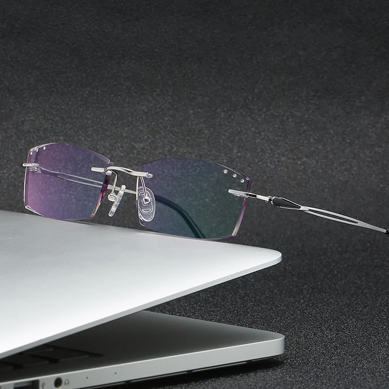 Оправа для очков ZIROSAT Мужская титановая без оправы модная брендовая дизайнерская