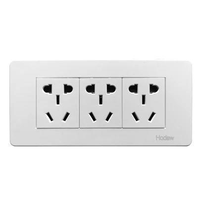 15 holes socket Высокое качество 86 Ретро Белый настенный светильник латунь тумблер выход одиночный двойной контроль 2 позиционный светильник переключатель розетка панель комплект - Цвет: 15 holes socket