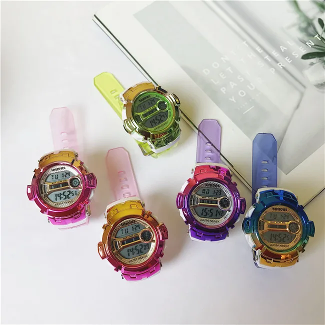 Модные креативные детские электронные часы для девочек и мальчиков изысканные