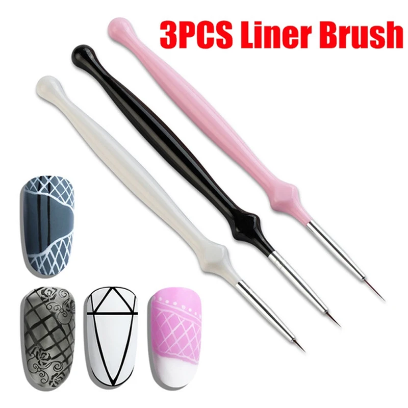 

3pcs/set Nail Art Painting Pen 3D Drawing Acrylic Decoration Tool DIY Painting Gradient Line Flower Grid Stripe Nail Design Tool