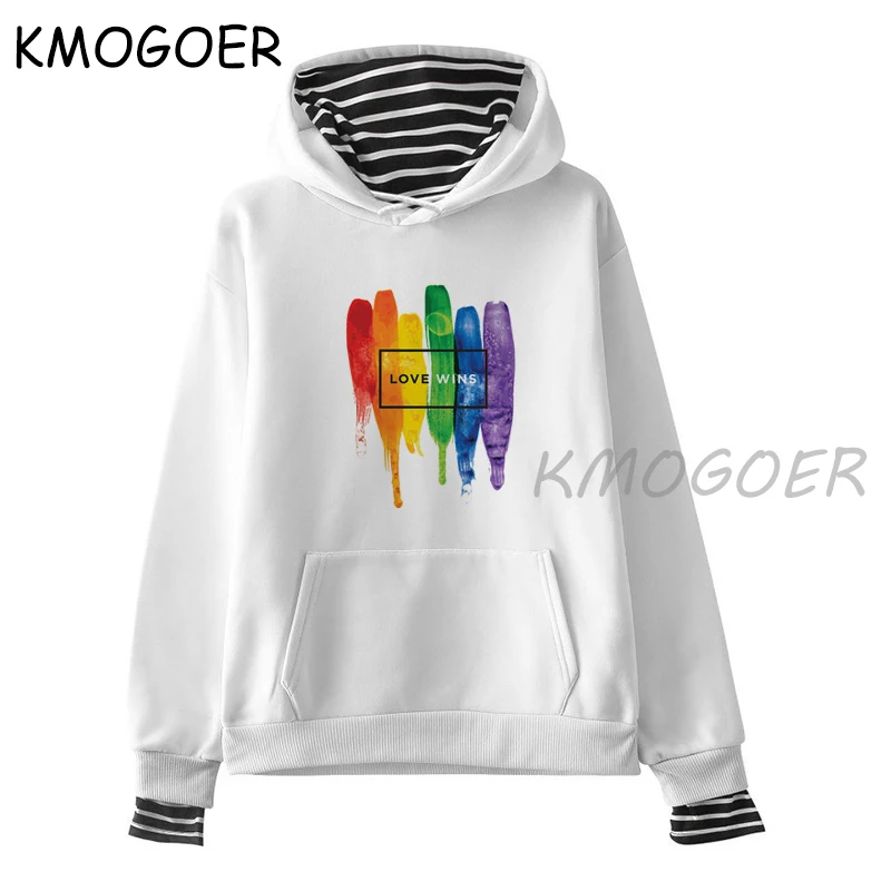 

Женский пуловер унисекс с акварельным принтом «LGBT Love Wins Rainbow Paint Unisexs», Повседневная Толстовка с капюшоном, Camisetas Hombre
