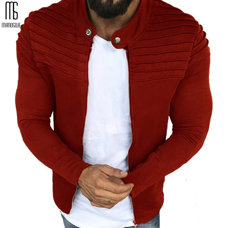 Мужская спортивная куртка Manoswe однотонный Повседневный кардиган на молнии с