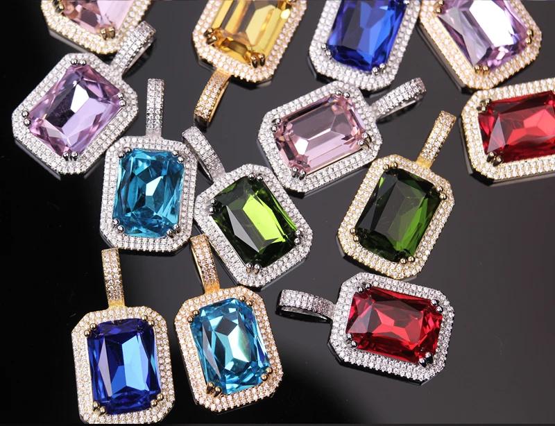 

SexMara 20FW New Hip Hop Punk Personality High Quality Gold Plated Colored Gemstones Couple Necklace For Men Women Girls Jewelry