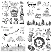 christmas elements garlands and wishesclear stamps for diy scrapbooking card making album decorative silicone seal craft